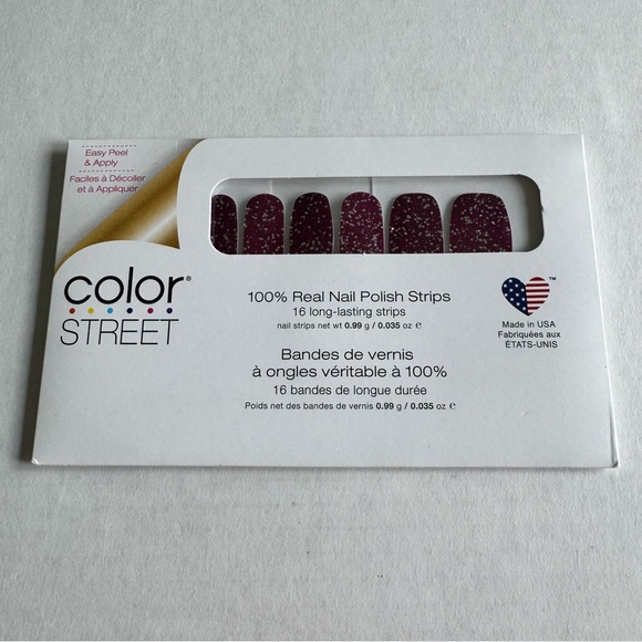 *Retired* Color Street: Wine Down | Deep Purple Red Silver Glitter Fall Dark - Picture 3 of 15